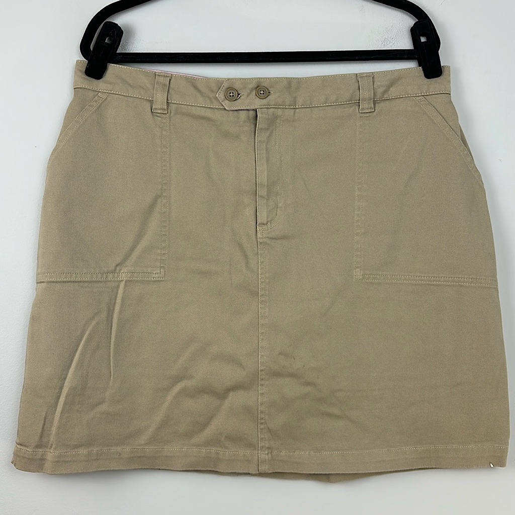 Lands' End Women's Skort Skirt Khaki With Pockets